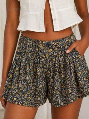 Free People Big Time Printed Trouser Shorts Sunflower Combo 10 NWT